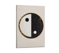 JHKJTK Stampa artistica da parete su tela, motivo: Yin Yang, design minimalista con simbolo dell'equilibrio per la stanza, 40 x 60 cm