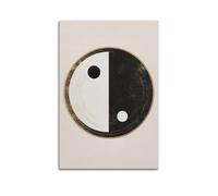 JHKJTK Stampa artistica da parete su tela, motivo: Yin Yang, design minimalista con simbolo dell'equilibrio per la stanza, 60 x 90 cm
