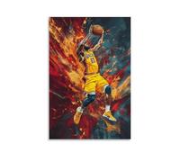 JHKJTK Stampa artistica da parete su tela, poster pop art sportivo di LeBron James che spara per i Lakers, decorazione moderna per camera familiare 40 x 60 cm