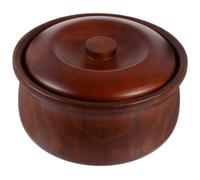 JHKNNK Ciotola di Legno con Coperchio per Frutta e Snack, Facile da Pulire, per Casa e Negozio, Dimensioni Compatte Colore Caffè