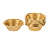 JHKNNK Ciotole Rituali Buddiste in Ottone, Set da 8 Mini Ciotole Lisce per Offerte d'Acqua, per Meditazione e Cerimonie Spirituali Nel Tempio, Accessori Artigianali Decorativi
