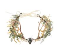JHKNNK Corona di corna di fata - Copricapo rinascimentale per donna, cerchietto elfico, tiara di corno di cervo, accessorio per foto cosplay per festival, tiara di fata dea