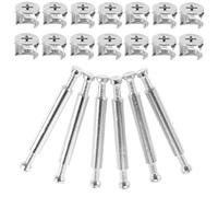 JHKNNK Set 10 Elementi di Fissaggio per Serrature a Camma Viti Doppia Estremità, per Armadi e Cassettiere, Accessori per Montaggio Mobili Barre da 48 MM