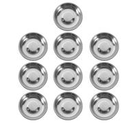 JHKNNK Set 10 Pezzi Piatti Rotondi per Condimenti in Acciaio Inossidabile 10 Cm, Piatti da Antipasto e Dessert per Servire Salse e Snack, Stoviglie per Cucina e Ristorazione