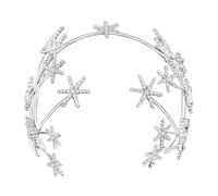 JHKNNK Tiara da Sposa Strass a Stella Bianca, Accessorio Chioma Elegante in Lega per Matrimonio e Anniversario, Decorazione Raffinata per Cerimonie