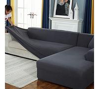 JHLD Alto Elasticizzato Fodere Copridivani, Universale Chaise Longue Sofa Copridivano Spandex Silicone Antiscivolo L Adatto Per Copridivano Cane Gatto-E-Medium + Large