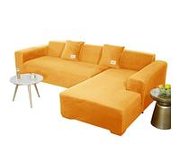 JHLD Copridivano Con Penisola Elasticizzato-d'oro-2 posti+2 posti