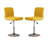 JHLD Elasticizzato Fodere Per Sgabelli Da Bar, Morbido Spandex Coprisedia Per Sgabello Da Bar A Scacchi Coprisedie Con Schienale Con Fondo Elastico Lavabile In Lavatrice-giallo-set di 2