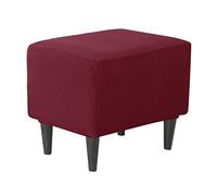 JHLD Rettangolare Copri Pouf Elasticizzato, Copri Poggiapiedi Elastico Copertura dell'Ottomano Jacquard Fodera per Pouf Quadrato Con Fondo elastico Per Gatti Cani -vino rosso-piccolo