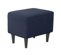 JHLD Rettangolare Copri Pouf Elasticizzato, Copri Poggiapiedi Elastico Copertura dell'Ottomano Jacquard Fodera per Pouf Quadrato Con Fondo elastico Per Gatti Cani -blu navy-piccolo