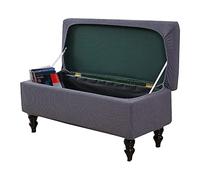 JHLD Rettangolare Copri Pouf Elasticizzato, Copri Poggiapiedi Morbido Rimovibili e Lavabili Copertura dell'Ottomano Elastico Fodera per Pouf Per Gatti Cani -grigio scuro-grande