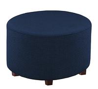 JHLD Rotonda Copri Pouf Elasticizzato, Addensato A Scacchi Spandex Copertura Dell'Ottomano Rimovibile Copri Pedaliera Per Soggiorno-Marina Militare-X Large