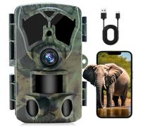 JHLGRE Fototrappola WiFi 4K 48MP con App, Fototrappola Notturna con IR Visione, Grandangolare 120 °, Infrarossi Invisibili con Sensore di Movimento 0,2s Tempo di Attivazione, Antipolvere IP67