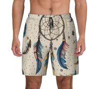 JHLMN Costume da bagno da uomo ad asciugatura rapida, con coulisse, acchiappasogni e luna