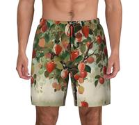 JHLMN Costume da bagno da uomo ad asciugatura rapida, con coulisse, da spiaggia, con frutto sotto l'albero