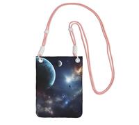 JHLMN Piccola borsa a tracolla per le donne borsa del telefono cellulare mini portafoglio cellulare luna stelle e pianeti borsa per cellulare