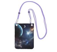 JHLMN Piccola borsa a tracolla per le donne borsa del telefono cellulare mini portafoglio cellulare luna stelle e pianeti borsa per cellulare