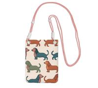 JHLMN Piccola borsa a tracolla per le donne borsa del telefono cellulare mini portafoglio del telefono cellulare carino bassotto cani borsa del telefono cellulare