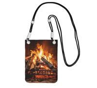 JHLMN Piccole borse a tracolla per le donne borsa del telefono cellulare mini portafoglio del cellulare che brucia legna da ardere grande borsa del telefono cellulare del camino, nero, Taglia unica