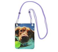 JHLMN Piccole borse a tracolla per le donne borsa del telefono cellulare mini portafoglio del cellulare divertente nuoto cane borsa del telefono cellulare