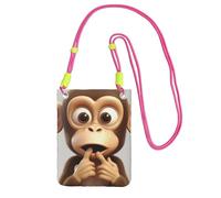 JHLMN Piccole borse a tracolla per le donne borsa del telefono cellulare Mini portafoglio del cellulare La scimmia silenziosa borsa del telefono cellulare