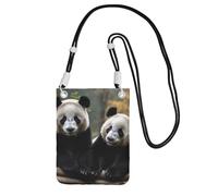 JHLMN Piccole borse a tracolla per le donne borsa del telefono cellulare mini portafoglio del cellulare due grandi panda borsa del telefono cellulare