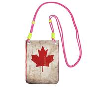JHLMN Piccole borse a tracolla per le donne borsa del telefono cellulare mini portafoglio del cellulare retrò borsa del telefono cellulare della bandiera del Canada