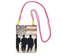 JHLMN Piccole borse a tracolla per le donne borsa del telefono cellulare mini portafoglio del telefono cellulare delle forze armate borsa americana del telefono cellulare