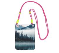JHLMN Piccole borse a tracolla per le donne borsa del telefono cellulare mini portafoglio del telefono cellulare montagne nebbiose paesaggio borsa del telefono cellulare