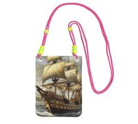 JHLMN Piccole borse a tracolla per le donne borsa del telefono cellulare mini portafoglio del telefono cellulare età della scoperta nave borsa del telefono cellulare