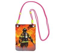 JHLMN Piccole borse a tracolla per le donne borsa del telefono cellulare mini portafoglio del telefono cellulare vigile del fuoco fuoco fiamma borsa del telefono cellulare