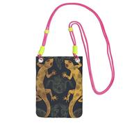JHLMN Piccole borse a tracolla per le donne borsa del telefono cellulare mini portafoglio geco lucertole borsa del telefono cellulare