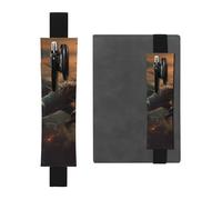 JHLMN Portapenne per notebook, fascia elastica regolabile, portapenne per aeromobili della guerra mondiale, in pelle PU, custodia per penne, pennarelli, agende, diari, libri, Nero , Taglia unica