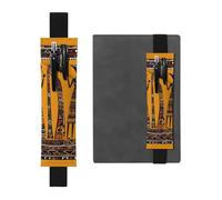 JHLMN Portapenne per quaderni, fascia elastica regolabile, portapenne creativo africano cultura2 segnalibro in pelle PU custodia per penne astuccio portapenne segna libri segna pagina per agende