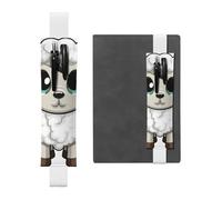 JHLMN Portapenne per quaderni, fascia elastica regolabile, portapenne in pelle PU per penne, pennarelli, agende, diari, libri, bianco, Taglia unica