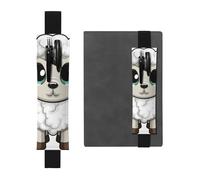 JHLMN Portapenne per quaderni, fascia elastica regolabile, portapenne in pelle PU per penne, pennarelli, agende, diari, libri, Nero , Taglia unica