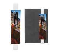 JHLMN Portapenne per quaderni, fascia elastica regolabile, portapenne Positano Seaside Sunset segnalibro in pelle PU portapenne astuccio portapenne segna pagine per agende, diari, libri