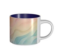 JHLMN Tazza da caffè in ceramica da 425,2 g, tazza da caffè con manico grande, tazza da tè arcobaleno novità tazze da tè grandi tazze da viaggio in porcellana per uomini donne ufficio lavoro