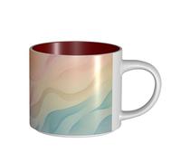 JHLMN Tazza da caffè in ceramica da 425,2 g, tazza da caffè con manico grande, tazza da tè arcobaleno novità tazze da tè grandi tazze da viaggio in porcellana per uomini donne ufficio lavoro