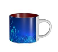 JHLMN Tazza da caffè in ceramica da 425,2 g tazza da caffè con manico grande tazza da tè blu note musicali novità tazze da tè grandi tazze da viaggio in porcellana per uomini donne ufficio lavoro