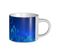 JHLMN Tazza da caffè in ceramica da 425,2 g tazza da caffè con manico grande tazza da tè blu note musicali novità tazze da tè grandi tazze da viaggio in porcellana per uomini donne ufficio lavoro