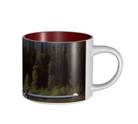 JHLMN Tazza da caffè in ceramica da 425,2 g, tazza da caffè con manico grande, tazza da tè con aereo sul lago, grande tazza da viaggio in porcellana, per uomini e donne, ufficio, lavoro