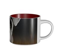 JHLMN Tazza da caffè in ceramica da 425,2 g, tazza da caffè con manico grande, tazza da tè con cane Schnauzer animale novità tazze da tè in porcellana grandi tazze da viaggio per uomini donne ufficio