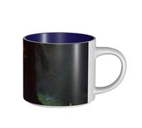 JHLMN Tazza da caffè in ceramica da 425,2 g, tazza da caffè con manico grande, tazza da tè con luce del sole mattutino nel deserto, grande tazza da viaggio in porcellana, per uomini e donne, lavoro in