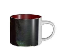 JHLMN Tazza da caffè in ceramica da 425,2 g, tazza da caffè con manico grande, tazza da tè con luce del sole mattutino nel deserto, grande tazza da viaggio in porcellana, per uomini e donne, lavoro in
