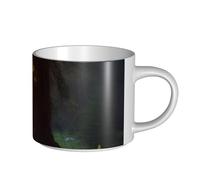 JHLMN Tazza da caffè in ceramica da 425,2 g, tazza da caffè con manico grande, tazza da tè con luce del sole mattutino nel deserto, grande tazza da viaggio in porcellana, per uomini e donne, lavoro in