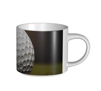 JHLMN Tazza da caffè in ceramica da 425,2 g, tazza da caffè con manico grande, tazza da tè con palla da golf, grande tazza da viaggio in porcellana, per uomini e donne, ufficio, lavoro