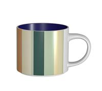 JHLMN Tazza da caffè in ceramica da 425,2 g, tazza da caffè con manico grande, tazza da tè retrò a righe novità tazze da tè in porcellana grandi tazze da viaggio per uomini donne ufficio lavoro