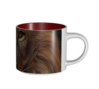 JHLMN Tazza da caffè in ceramica da 425,2 g tazza da caffè con manico grande tazza da tè testa di leone africano novità tazze da tè grandi tazze da viaggio in porcellana per uomini donne ufficio