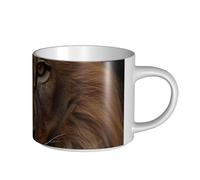 JHLMN Tazza da caffè in ceramica da 425,2 g tazza da caffè con manico grande tazza da tè testa di leone africano novità tazze da tè grandi tazze da viaggio in porcellana per uomini donne ufficio